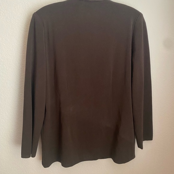 Misook Brown Blazer with Shawl Collar and Knit Texture - Picture 4 of 5